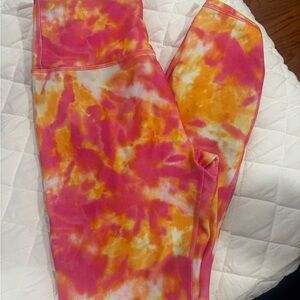 Wildfox Pink and Orange Tie-Dye Leggings